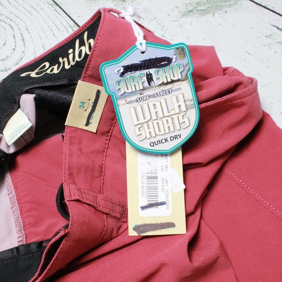 NEW Caribbean Shop Surf to Street Walk Shorts 34 - Picture 7 of 8